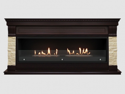 Каминный портал МДФ "DENVER 1870" с биокамином Lux Fire "Фаер Бокс Вега-2"