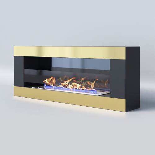 Биокамин "Русский огонь" Голд 1200N настенный с защитным и декоративным стеклом