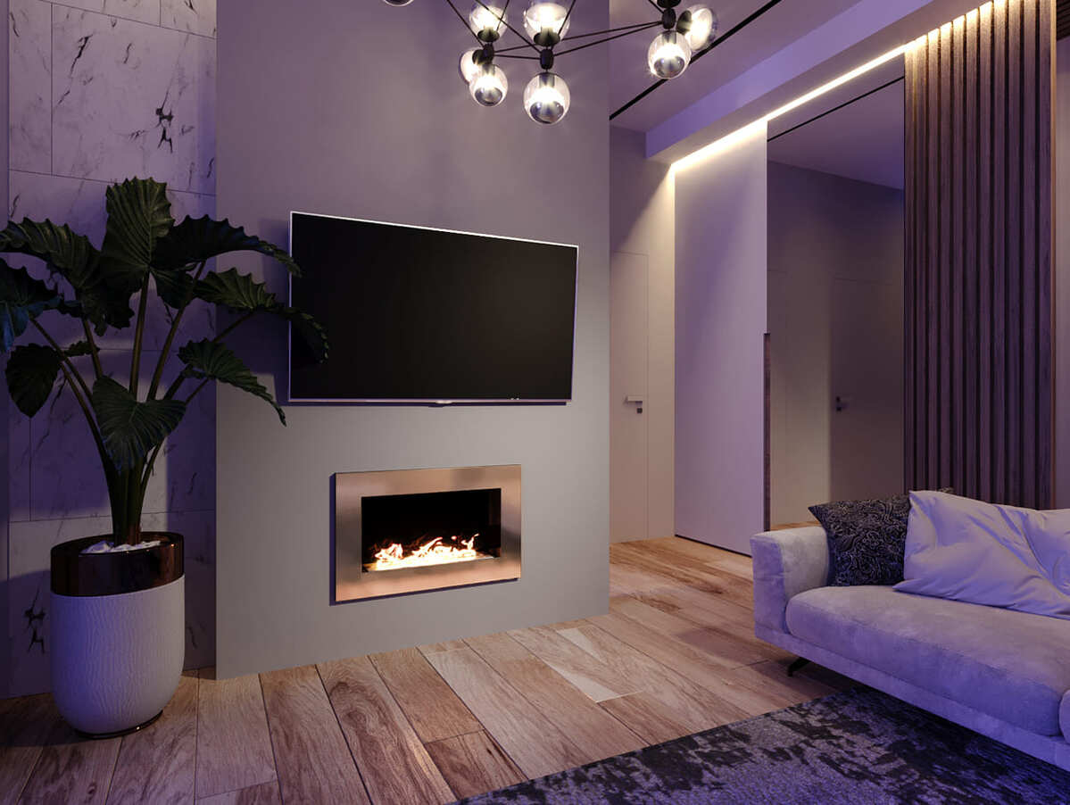 Биокамин "Русский огонь" Барокко 800V встраиваемый (высота 500мм.) с декоративным стеклом (стемалитом) по цене 39 100 руб.