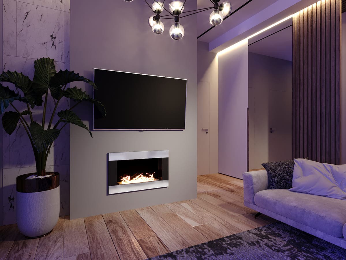 Биокамин "Русский огонь" Модерн 800V встраиваемый (высота 500мм.) с защитным и декоративным стеклом по цене 36 550 руб.