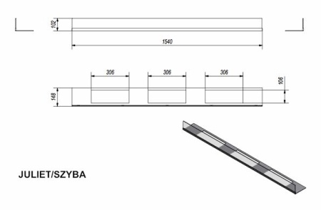Стекло декоративное для биокамина JULIET/1800 по цене €303