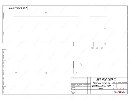 Биокамин угловой SteelHeat Leader 1100 левый стекло по цене 42 012 руб.