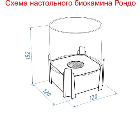 Настольный биокамин Lux Fire "Рондо" S Красный по цене 12 760 руб.