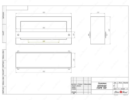Биокамин SteelHeat WALL FRAME ONE 900 белый, стемалит по цене 48 720 руб.